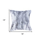 5" X 18" X 18" 100% Natural Rabbit Fur Grey Pillow
