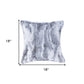 5" X 18" X 18" 100% Natural Rabbit Fur Grey Pillow
