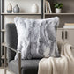 5" X 18" X 18" 100% Natural Rabbit Fur Grey Pillow