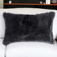 12" X 20" Black Wool Throw Pillow