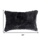12" X 20" Black Wool Throw Pillow