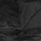 Black Knitted Rabbit Solid Color Plush Reversable Throw