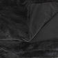 Black Knitted Rabbit Solid Color Plush Reversable Throw