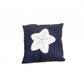 17" Blue and White Linen Throw Pillow
