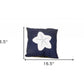 17" Blue and White Linen Throw Pillow