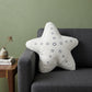 12" X 12" Blue and White Star Linen Throw Pillow