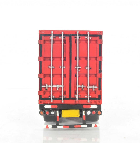 8" Blue And Red Metal Hand Painted Model Car Tabletop Sculpture