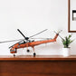 12" Orange Metal Hand Painted Model Airplane Tabletop Sculpture