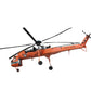 12" Orange Metal Hand Painted Model Airplane Tabletop Sculpture
