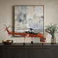 12" Orange Metal Hand Painted Model Airplane Tabletop Sculpture