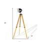 35" Brown Tripod Floor Lamp With Cone
