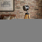 35" Brown Tripod Floor Lamp With Cone