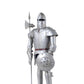 17" Silver Metal Hand Painted Figurine Tabletop Sculpture