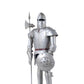 17" Silver Metal Hand Painted Figurine Tabletop Sculpture