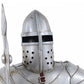 17" Silver Metal Hand Painted Figurine Tabletop Sculpture