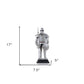 17" Silver Metal Hand Painted Figurine Tabletop Sculpture