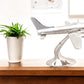 11" Nickel Metal Hand Painted Model Airplane Tabletop Sculpture