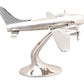 11" Nickel Metal Hand Painted Model Airplane Tabletop Sculpture