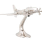 11" Nickel Metal Hand Painted Model Airplane Tabletop Sculpture