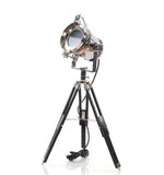Silver Metal Tripod Floor Lamp With Metal Shade