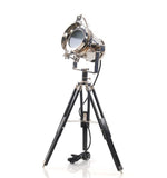 Silver Metal Tripod Floor Lamp With Metal Shade