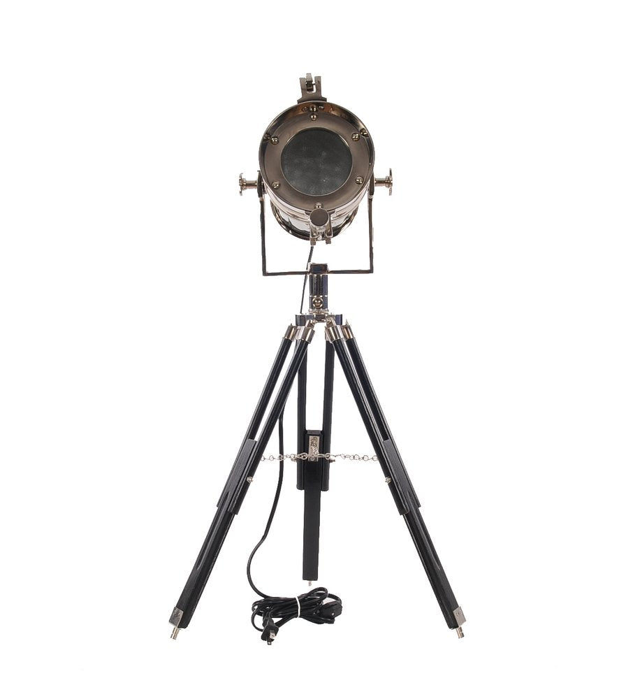 Silver Metal Tripod Floor Lamp With Metal Shade