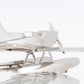 7" Nickel Metal Hand Painted Model Airplane Tabletop Sculpture