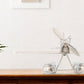 7" Nickel Metal Hand Painted Model Airplane Tabletop Sculpture