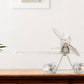 7" Nickel Metal Hand Painted Model Airplane Tabletop Sculpture