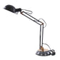 33" Black Metal Desk Table Lamp With Black Bowl Shade