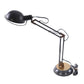 33" Black Metal Desk Table Lamp With Black Bowl Shade