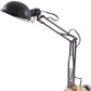 33" Black Metal Desk Table Lamp With Black Bowl Shade