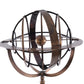 25" X 25" X 45.75" Brass Armillary With Wood Stand