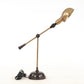 20" Black Metal Adjustable Desk Table Lamp With Gold Bowl Shade