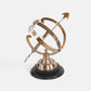 14" Brass And Black Metal Hand Painted Figurine Tabletop Sculpture