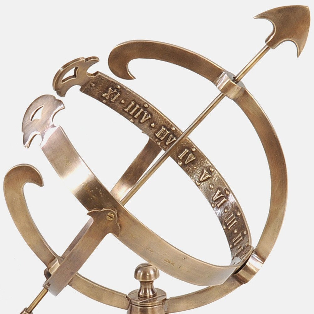 14" Brass And Black Metal Hand Painted Figurine Tabletop Sculpture