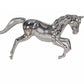 19" Nickel Metal Horse Figurine Tabletop Sculpture