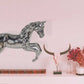 19" Nickel Metal Horse Figurine Tabletop Sculpture