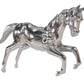 19" Nickel Metal Horse Figurine Tabletop Sculpture