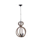 Natural and Black Iron and Rope Three Light Ceiling Light