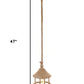 Beige and Black Iron and Rope Ceiling Light