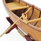 7" Brown Solid Wood Hand Painted Model Boat