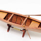 7" Brown Solid Wood Hand Painted Model Boat