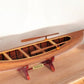6" Wood Brown Solid Wood Hand Painted Model Boat Tabletop Sculpture