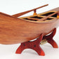 6" Wood Brown Solid Wood Hand Painted Model Boat Tabletop Sculpture