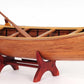 6" Wood Brown Solid Wood Hand Painted Model Boat Tabletop Sculpture