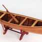 6" Wood Brown Solid Wood Hand Painted Model Boat Tabletop Sculpture