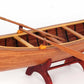6" Wood Brown Solid Wood Hand Painted Model Boat Tabletop Sculpture