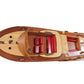 16" Brown Solid Wood Hand Painted Runabout Canoe Model Boat