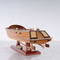 16" Brown Solid Wood Hand Painted Runabout Canoe Model Boat